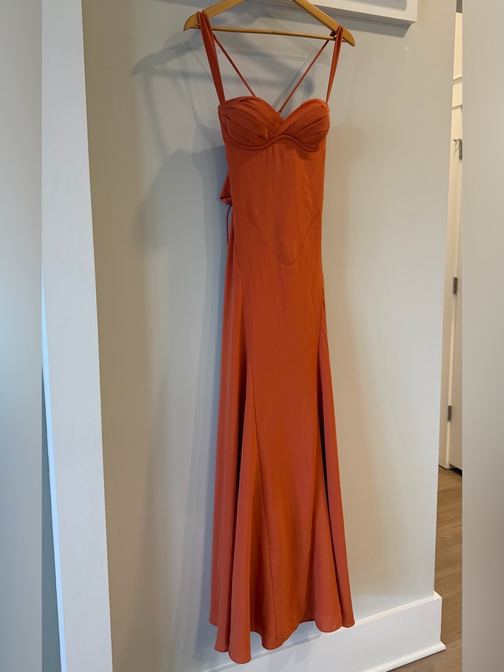 Babyboo Rust Orange Lace Up Formal Gown Size Small